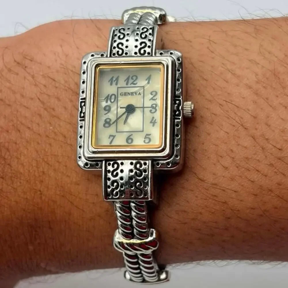 Silver Twist Geneva Watch